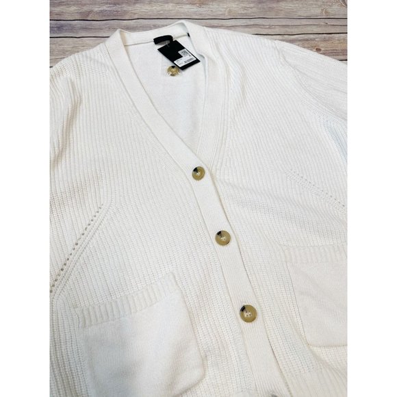 ATM Anthony Thomas Melilla Oversized Knit Cardigan Ivory Size S - Picture 2 of 5